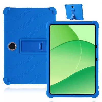 Image de Étui de protection pour tablette Oppo Pad Neo/Oppo Pad Air2 11,4 pouces, en silicone souple résistant aux chocs, avec support intégré, couleur bleue