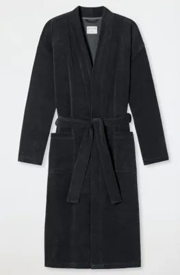 Image de Schiesser peignoir feather terry bathrobe anthracite hommes