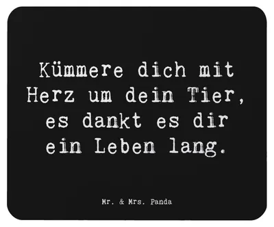Produktbild von Mr. & Mrs. Panda Mousepad Spruch Haustiere pflegen - Schwarz - Geschenk, Tierliebe, Motivation, Zeit für, Mauspad, Vertrauem, Trost, mousematte, Zuneigung zu Haustieren