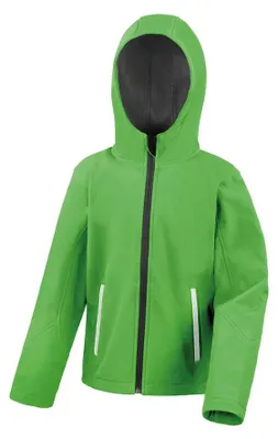 Obrázek produktu pro Result Core – Softshellová bunda s kapucí pro děti, model "TX Performance", FK3020 (velikost 104) (světle zelená/černá)