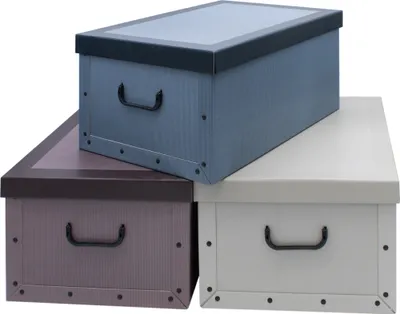 Produktbild von Storage Box 51x37x24 - 3er Set - Einfarbig (creme, braun, blau)