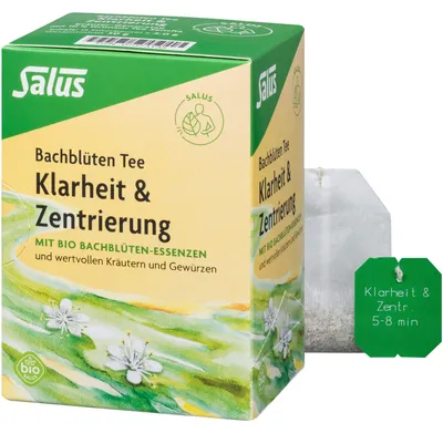 Produktbild von Salus Bachblüten Tee Klarheit & Zentrierung, Kräuter-Gewürztee mit 10 % Grünem Tee Sencha 15 St