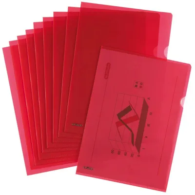 Produktbild von Herlitz 10 Sichthüllen Aktenhülle rot genarbt DIN A4