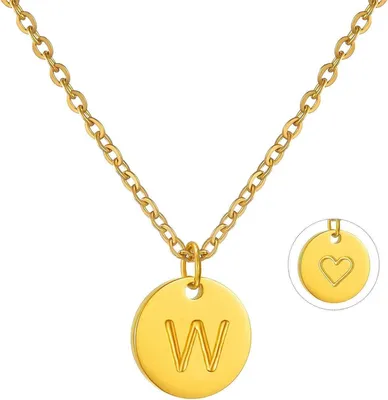 Produktbild von Initialen Kette Damen Herz Anhänger Gold Rosegold Silber Geburtstagsgeschenk