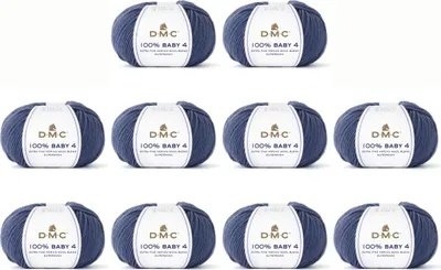 Immagine prodotto di 10 gomitoli di filato DMC 100% Baby 4: un filato molto delicato composto per il 75% da Lana e per il 25% da poliammide (colore 111)
