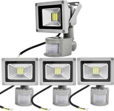 Produktbild von Greenmigo 4X 20W LED Fluter Flutlicht mit Bewegungsmelder Kaltweiß Aluminium IP65 Außenstrahler Wasserdicht Strahler Scheinwerfe