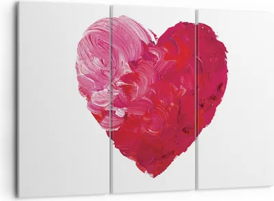 Produktbild von Bild auf Leinwand - Leinwandbild - 3 Teile - Rot Herz Aquarell - 105x70cm - Wand Bild - Wanddeko - Wandbilder - Leinwanddruck - Bilder - Wanddekoration - Leinwand bilder - Wandbild - CE105x70-4158