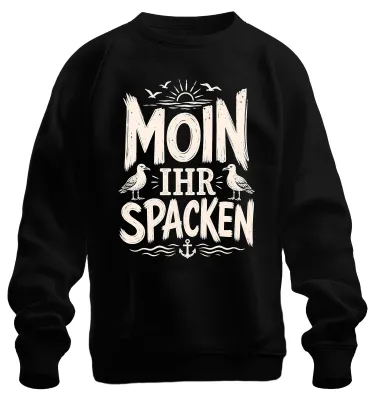 Productafbeelding van Hallo allemaal, Noord-Duitsland, kust, opmerking, sarcasme, sweatshirt, trui, zwart, maat M