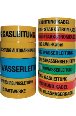 Immagine prodotto di Nastro di segnalazione del percorso impresso Attenzione cavo in fibra ottica L.40mm L.250m giallo