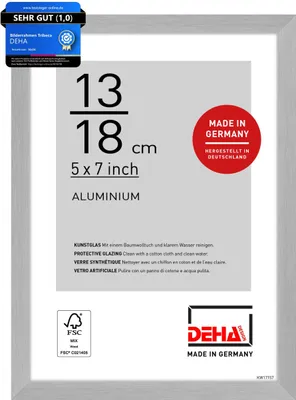 Produktbild von DEHA Design Aluminium Portraitrahmen Tribeca, 13x18 cm, Struktur Silber Matt