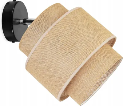 Immagine prodotto di Boho Deckenbeleuchtung Lampen Deckenlampen - Lampada da soffitto industriale - Lampada a sospensione in metallo e tessuto - 1 lampadina - Base e iuta nere