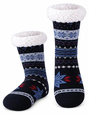 Image de Chaussettes d'intérieur chaudes antidérapantes pour femmes et hommes