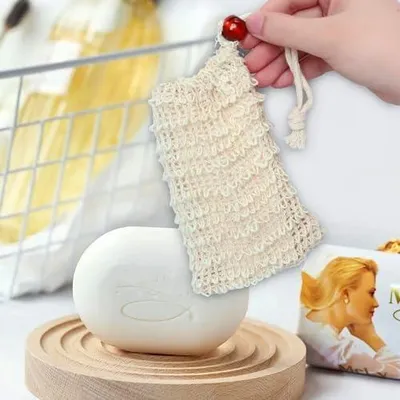 Produktbild von 4 Seifensäckchen aus -Sisal für feste Seife, Haarseife und ein angenehmes Duscherlebnis