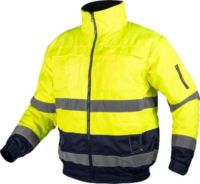 Immagine prodotto di NEO TOOLS giacca pilota unisex 3 in 1 ad alta visibilità gialla, giacca da traffico a contrasto ad alta visibilità, giacca da lavoro con cappuccio tasche multifunzionali taglie S-3XL