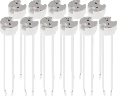 Produktbild von kwmobile 11x GU5.3 Fassung mit 12V Kabel - MR16 Bauform - 0,75mm² Kabeldurchmesser - Keramik Sockel - GU 5.3 Fassungen Halogen und LED Leuchtmittel