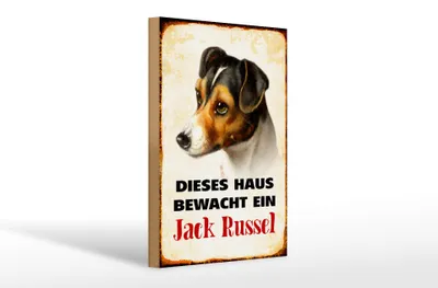 Produktbild von Holzschild Hund 20x30cm dieses Haus bewacht Jack Russel