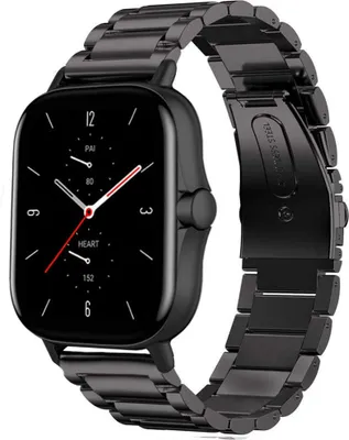 Produktbild von Strap-it Titanarmband - Kompatibel mit Amazfit GTS 2 Armband Ersatzarmband Edelstahl - Titanium - Hochwertiges Material - für Smartwatch 20mm Armband Schwarz