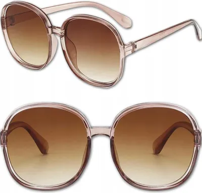 Produktbild von EDIBAZZAR | Große braune runde Sonnenbrille mit UV400-Schutz im Cat-Eye-Stil für Damen
