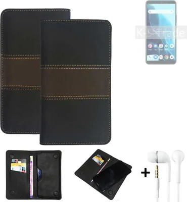 Produktbild von K-S-Trade Handyhülle + Kopfhörer kompatibel mit Cubot Note 9 Schutzhülle Walletcase Bookstyle Tasche Schutz Case Hülle Wallet Cover Kunstleder