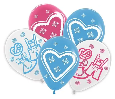 Produktbild von 5 Luftballons  blau, pink, weiß