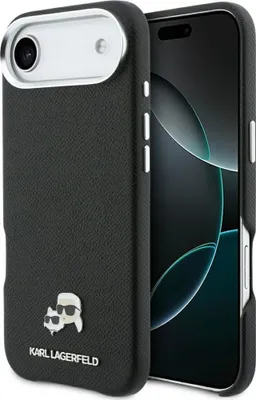 Immagine prodotto di Custodia per iPhone Air, Karl Lagerfeld HardCase Karl and Choupette Head Pin Saffiano, nero