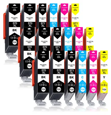 Produktbild von 18er Pack Druckerpatronen PGI-570 CLI-571 kompatibel mit Canon MG5750