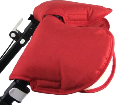 Produktbild von BAMBINIWELT universaler Muff Handwärmer Handschuhe für Kinderwagen Buggy Jogger mit Wolle 2-TEILIG MELIERT ROT