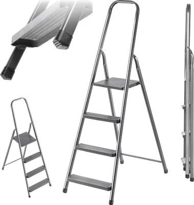 Immagine prodotto di Scala in acciaio KADAX con piattaforma, 4 gradini, 125 kg