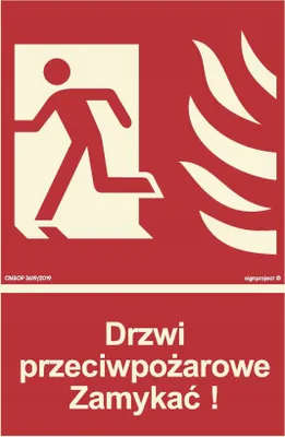 Obrázok produktu pre Protipožiarne dvere Zatvoriť vľavo - 150x222 - svetelná tabuľa + nálepky