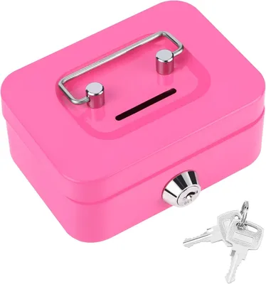 Image de Coffre-fort en acier, avec serrure à cylindre, 2 clés, pour bureau