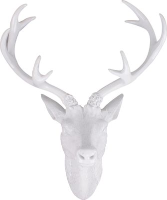 XXL Hirschgeweih Hirschkopf Geweih 10-Ender Weiß 48x32x61cm