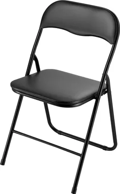 Produktbild von SucceBuy 6er Set Klappstühle aus Leder, tragbare Garten- und Campingstühle, schwarz