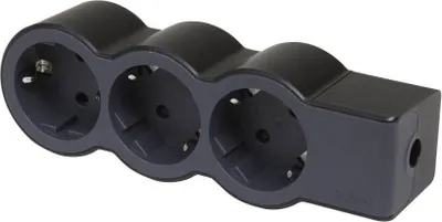 Produktbild von Legrand Flache Steckdosenleiste 3x Steckdose, ohne Kabel Kabel Schwarz 694574