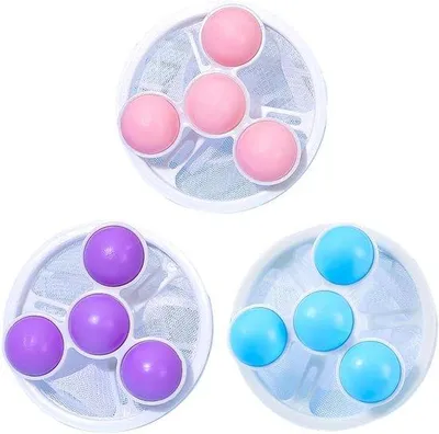 Immagine prodotto di 3 sacchetti filtranti per spazzole per capelli, palline lavanti, riutilizzabili per il bucato, raccolgono peli di cane e altri animali.