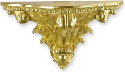 Produktbild von Casa Padrino Barock Kunstharz Wandkonsole Gold 35,8 x 16 x H. 20 cm - Polyresin Wanddeko Konsole im Barockstil - Barock Deko Accessoires - Barock Möbel - Barock Interior