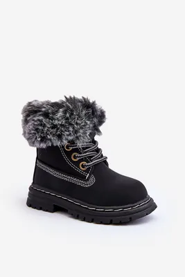 Produktbild von Kinder Gefütterte Schnürstiefel Mit Reißverschluss Schwarz Gerande 20