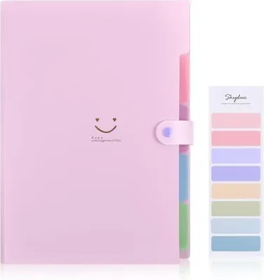 Produktbild von Fächermappe, Mappe Mit Fächern, Dokumentenmappe A4 Mit Etiketten, Ordnungsmappe Mappen Ordnersystem, Document Organizer Für Zuhause, Büro, Schule Und Auf Reisen(Fliederfarben)