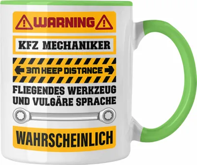 Produktbild von Trendation - KFZ Mechaniker Tasse Geschenk Lustig Spruch Geschenkidee Mechaniker Lustig (Grün)
