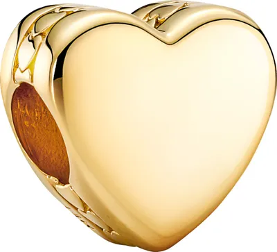 Produktbild von Pandora Charm 762015C00  Engravable Heart 14k gold vergoldet gravierbar