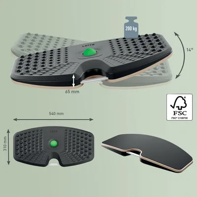 Obrázek produktu pro Leitz 65870089, Balanční deska, Tmavě šedá, 200 kg, -14 - 14°, 540 mm, 310 mm