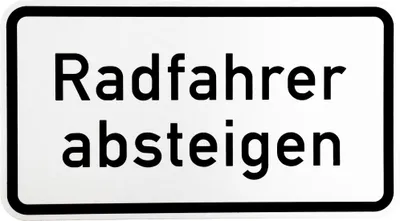 Produktbild von ORIGINAL Verkehrsschild Nr. 1012-32 Radfahrer absteigen nach StVO und RAL-Gütebedingungen Verkehrszeichen Schild Zusatzschild Verkehrsschilder Straßenschilder Straßenschild Rad Fahrrad Fußgänger