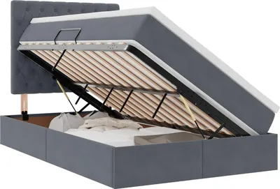 Immagine prodotto di Letto con contenitore LED e materasso Grigio Scuro 120 x 200 cm