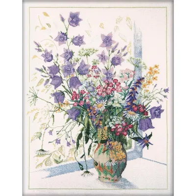 Productafbeelding van RTO Kruissteekset "Wilde bloemen" m052, patroon voor telwerk, 37x46 cm