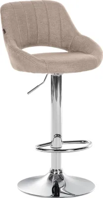 Produktbild von CLP Barhocker Milet Stoffbezug höhenverstellbar drehbar mit Rückenlehne | Farbe taupe Gestell Farbe chrom