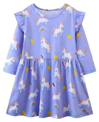 Produktbild von Omgoods – Mädchenkleid mit Einhorn-Stickerei für besondere Anlässe