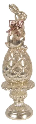 Produktbild von Clayre & Eef Dekorationsfigur Kaninchen Ø 8x28 cm Goldfarbig Kunststoff