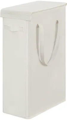 Produktbild von Ibenzoa® Faltbarer, platzsparender Wäschekorb mit Deckel & Griff – 58,6 L, 41×22×65 cm, 600D Oxford, wasserabweisend, stabile PE-Bodenplatte