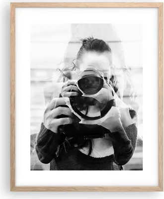 Produktbild von Gerahmtes Poster - Rahmen in heller Eiche - Fotograf Schwarzweiß Doppel - 40x50 cm - Wand Bild - Wanddeko - Wandbilder - Kunstposter - Wandposter - Bilderrahmen - Bilder - Kunstdruck - P2NPA40x50-4586