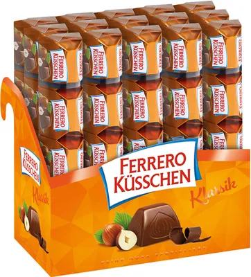 Immagine prodotto di Praline di nocciole Ferrero Küsschen con cioccolato semidolce confezione da 15 pezzi