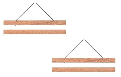 2er-Set magnetische Posterrahmen Teakholz 40 cm